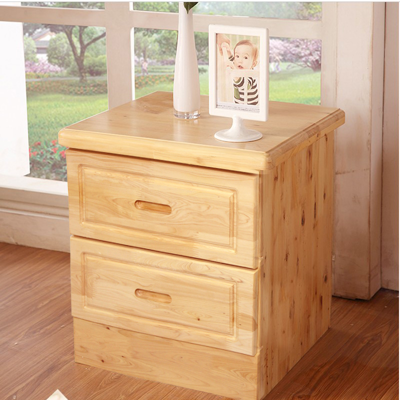 中式全实木床头柜卧室柏木储物柜床边置物两抽屉家用现代家具