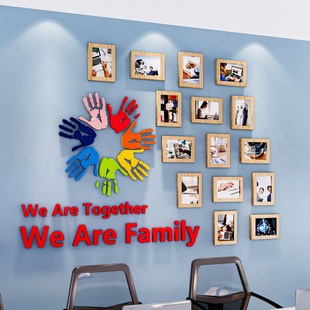 办公室装饰员工风采展示墙面纸公司团队励志企业文化墙设计创意