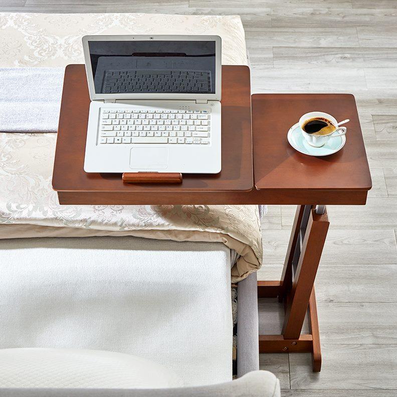 小户型带折叠可移动边几实木书桌轮子床上小桌子床边桌升降电脑桌
