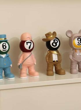 台球厅收银吧台公仔摆件周边装饰品黑八俱乐部桌球馆开业生日礼物