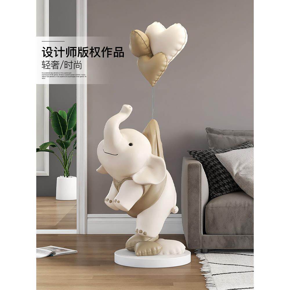 大象客厅大型落地式摆件沙发电视柜旁边的家居饰品开业欢迎装修新