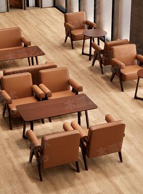 奶茶店咖啡厅桌椅组合休闲书吧餐厅酒吧民宿接待洽谈会客卡座沙发