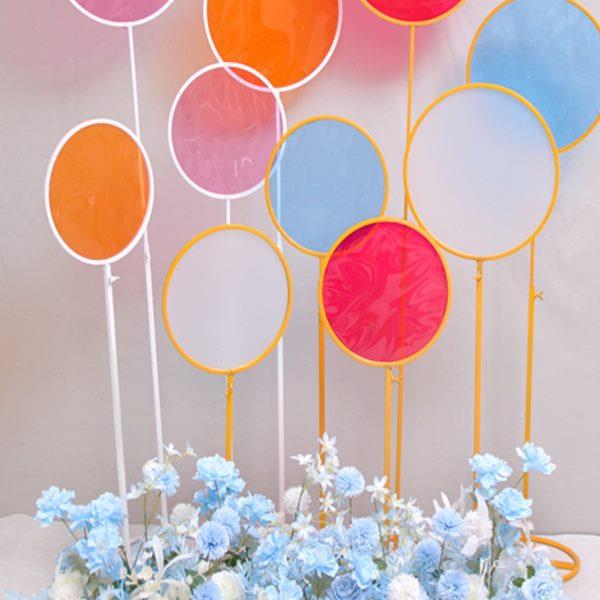 婚庆道具新款棒棒糖路引婚礼舞T台装饰布置阳光膜铁艺甜甜圈摆件