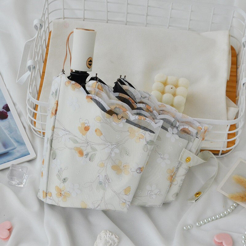 全自动伞网纱太阳伞雨伞双层防晒防紫外线晴雨两用遮阳伞三折叠