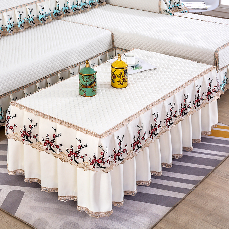 长方形布艺防滑茶几桌布餐桌台布套电视柜防尘盖布家用客厅茶几罩