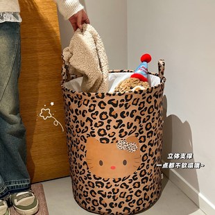 黑猫咪脏衣篮可折叠家用高颜值豹纹家用宿舍大容量脏衣服收纳筐篓
