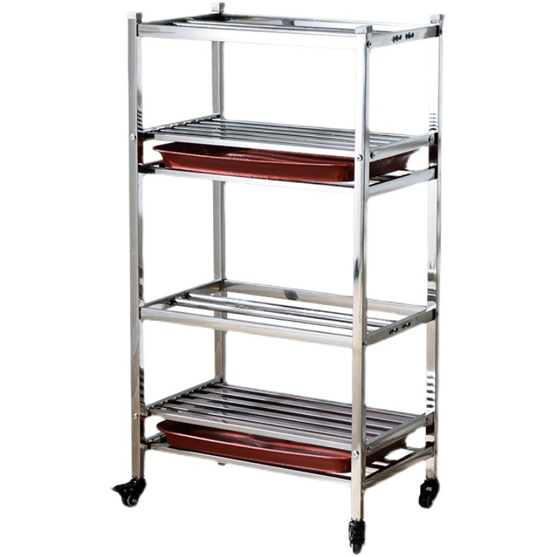 304不锈钢兰花架子置物架花盆可移动调节带轮户外室内多层专用架