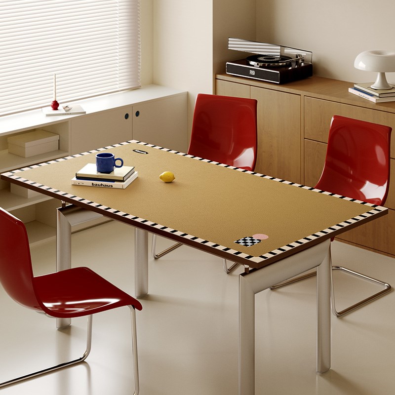 HOUOH简约百搭北欧长桌垫咖色餐桌台面防水防油保护垫高级易打理