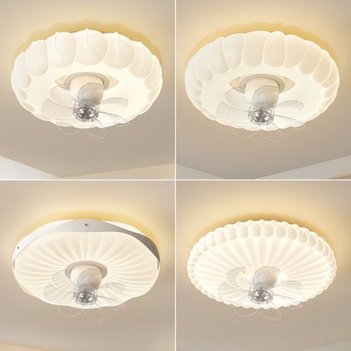 星玺2025新款卧室风扇灯奶油风摇头一体风扇灯房间家用静音吸顶灯