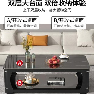 茶几2024新款 喝茶桌小户型仿大理石桌子 爆款 家用客厅钢化玻璃经典