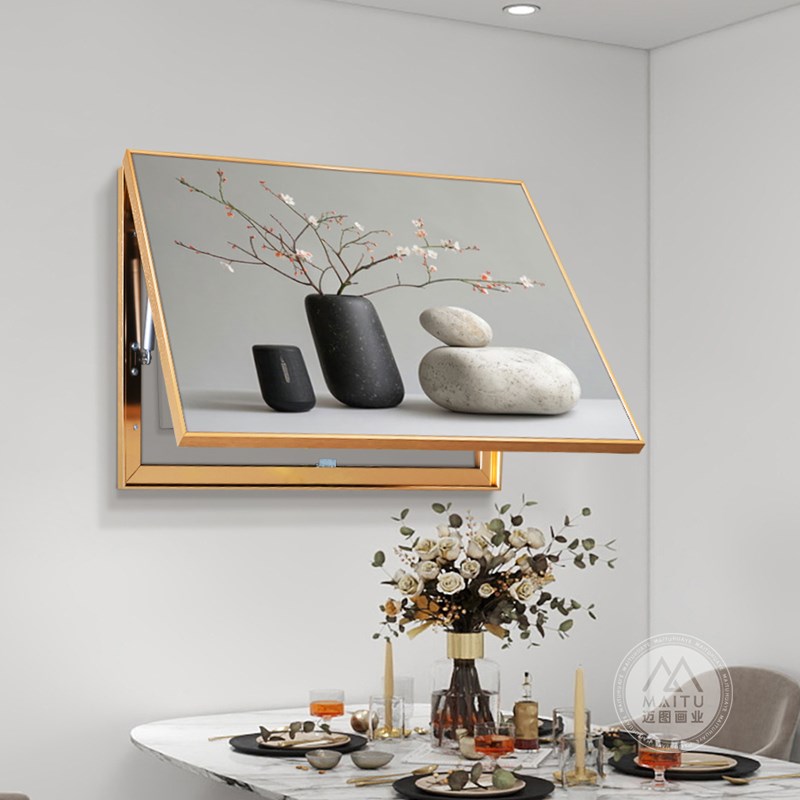 简约平安花瓶电表箱装饰画弱电源总开关遮挡画多媒体盒配电箱挂画