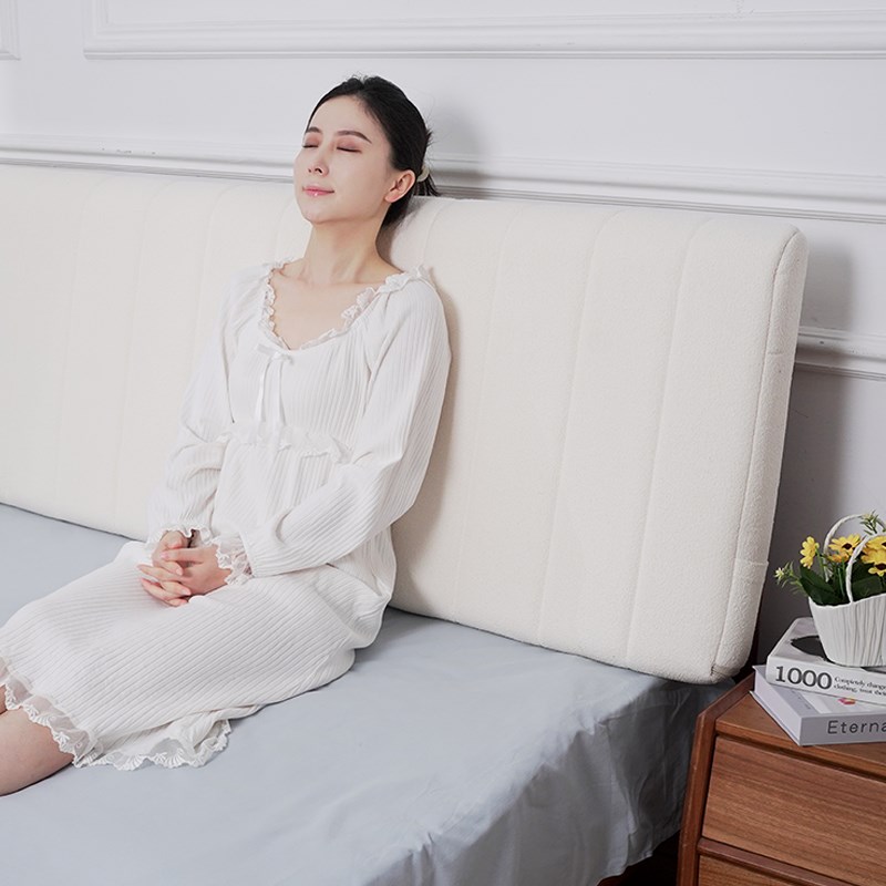 泰迪绒床头靠背软包一体自粘靠枕大靠背软垫靠垫榻榻米靠背可固定