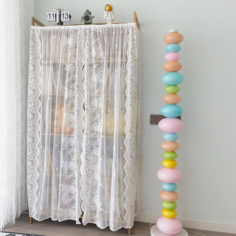 唯美窗帘蕾丝纱帘弧形柜三角柜书架遮灰尘帘杂物帘梦幻帘遮光帘