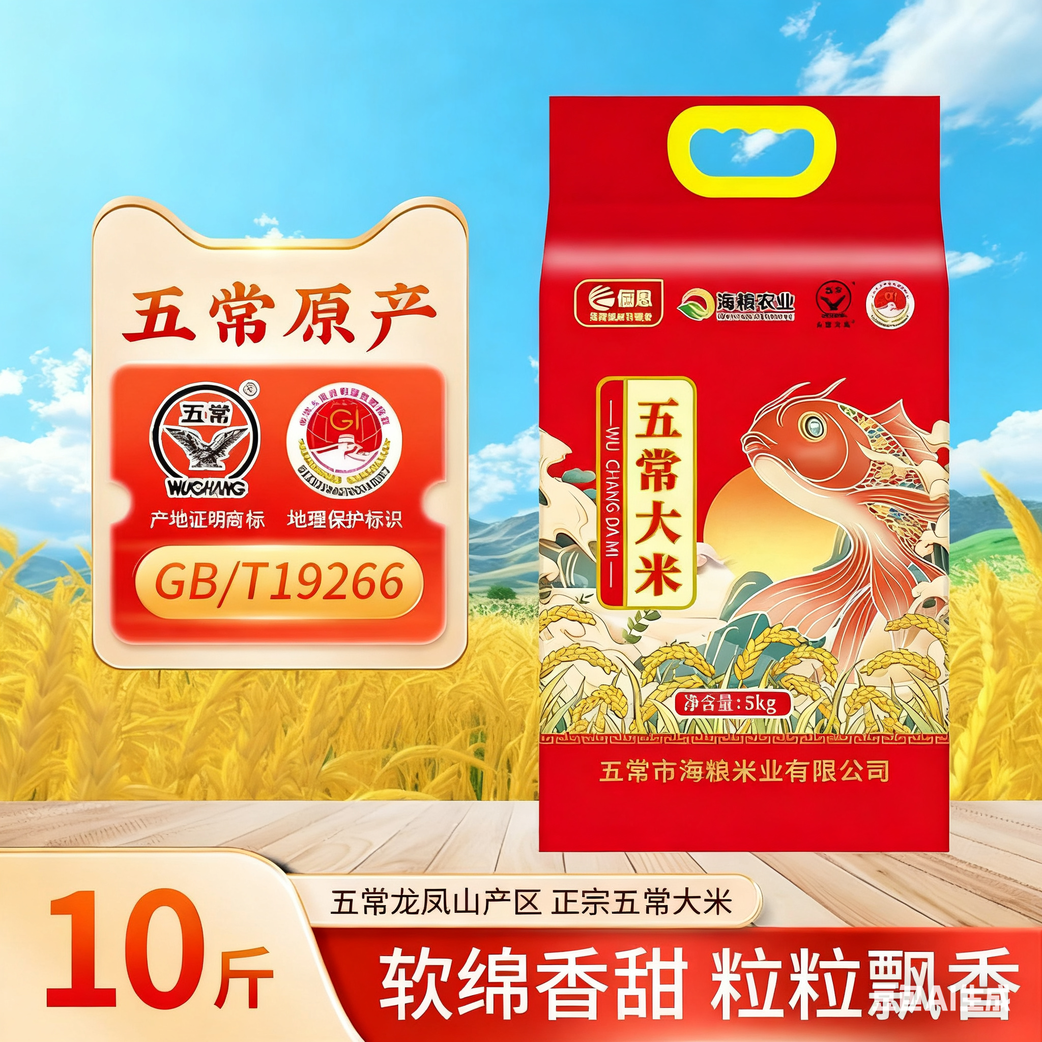 俪恩五常大米10斤GB/T19266东北正宗五常大米5斤真空锁鲜