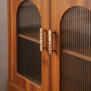 创意复古中古风实木手绘黄铜橱柜门抽屉柜子鞋柜把手拉手