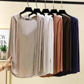 开衫 女夏大码 防晒上衣披肩薄款 莫代尔连帽长袖 外套休闲外搭空调衫