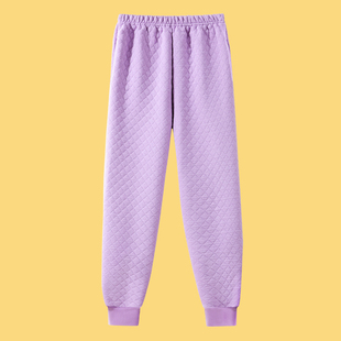 空气棉睡裤女秋冬季德绒加厚收口长裤夹棉睡衣裤束脚保暖裤家居裤