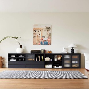 现代简约实木书柜小户型客厅餐边柜置物储物柜轻奢收纳模块组合柜