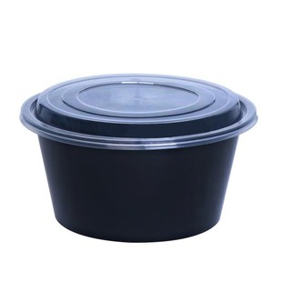 1250/1750圆形一次性打包盒餐盒外卖塑料饭盒透明快餐盒汤碗带盖