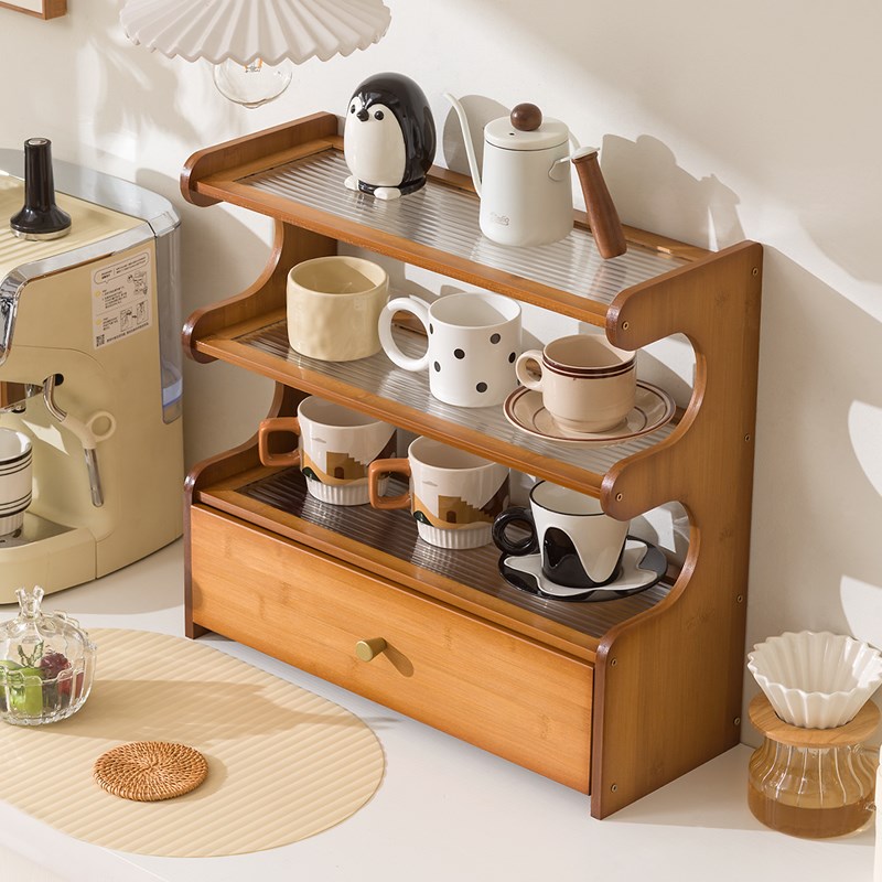 杯架台面杯子收纳置物架水杯架子茶杯咖啡杯桌面收纳盒多层置物架