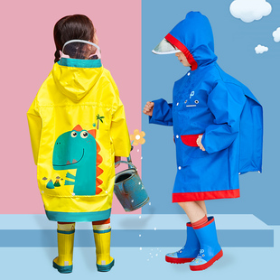 儿童雨衣男童小学生雨披幼儿园宝宝女童2021中大童带书包位男孩