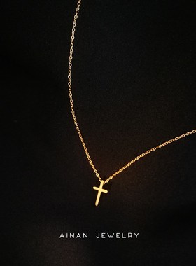 简约迷你十字架项链女士小吊坠项链短款