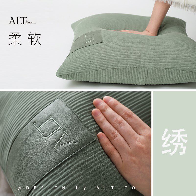 高端绣花抱枕沙发客厅轻奢高级感靠垫床头飘窗样板间靠枕套不含芯