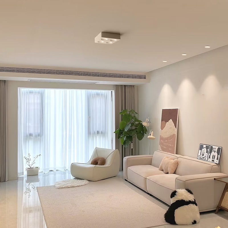 普洛缇超薄斗胆灯明装射灯护眼无主灯客厅照明卧室二四头吸顶筒灯