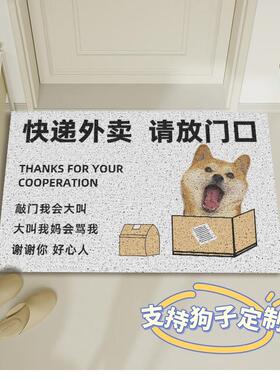 快递外送请放门口地毯狗狗丝圈入户门地垫进门前门外蹭土免洗脚垫