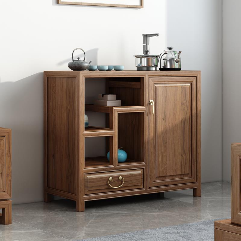 实木茶水柜实木客厅简约储茶柜移动小型茶桌边柜新中式茶叶置物架