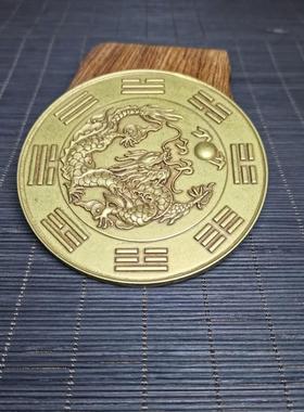 纯铜避火龙铜镜厨房火烧天门西北角干位招财家居装饰 工艺品摆件