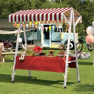 集市摊位展示架钢木夜市摆摊架子花车促销展示台地摊车移动可折叠