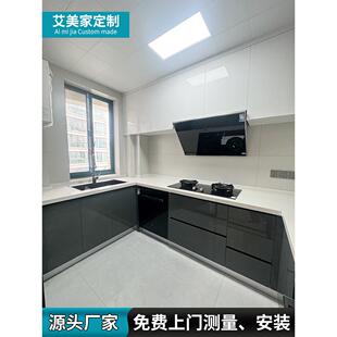 苏州橱柜定制经济型简单厨房整体橱柜定制石英石台面加工全屋定制