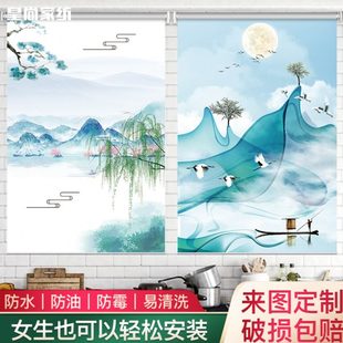 窗帘卷拉式 全遮光升降帘卧室办公室2024遮阳客厅 年新款 免打孔安装