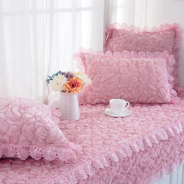 毛绒飘窗垫欧式窗台垫防滑飘窗毯卧室公主榻榻米垫子阳台垫厚定做