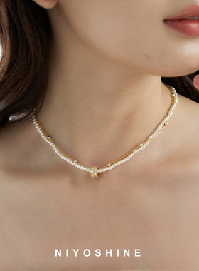 双层叠戴露珠珍珠项链女款高级感