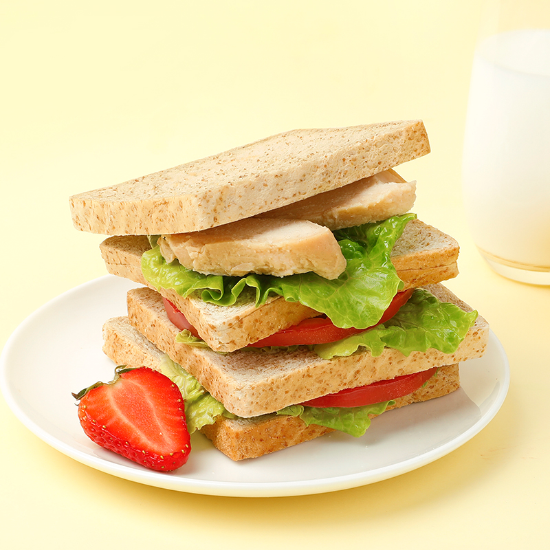 舌里0脂肪全麦代餐面包吐司切片粗粮营养早餐零食整箱装健身代餐