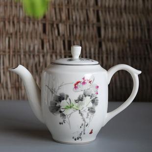 陶瓷茶壶带滤网花茶过滤壶红茶泡茶壶800毫升餐馆用单壶 家用大码