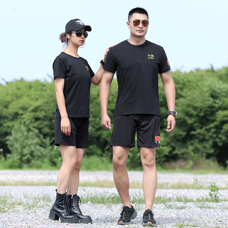 战术t恤短袖体能服体能短裤训练弹力夏季训作服军训服新式教官t恤