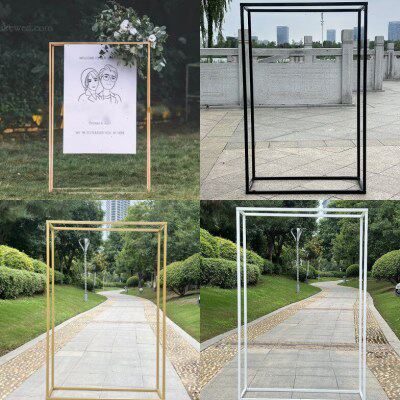 婚庆道具指示牌活动方形展架方形拱门铁艺架子迎宾牌铁架黑色方框