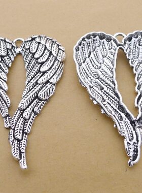 A3817 翅膀 20个/包 9.3克 69x46mm 古银色 合金饰品配件