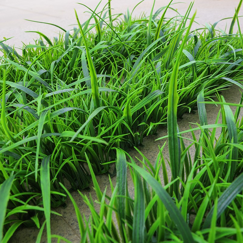 仿真植物墙草g坪墙塑料假花隔断栅栏背景带花秧苗商场假花草绿植
