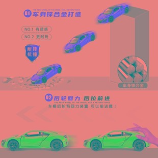 限量版讴歌NEX合金童跑车模型仿D真开门小汽车迷你儿小具玩车男孩