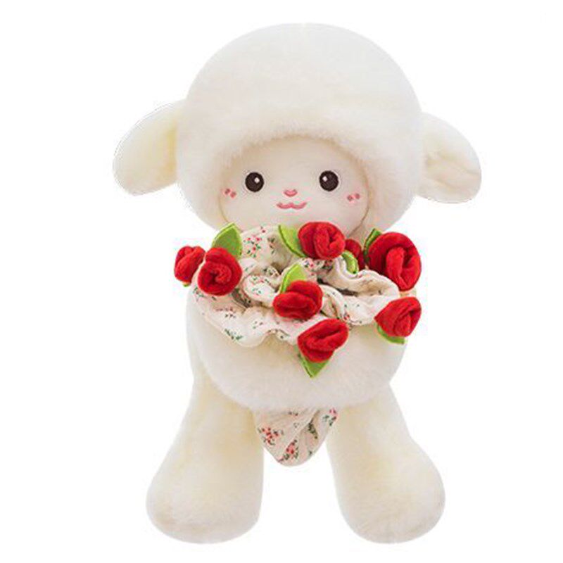 采购产品好看的玫瑰小羊娃礼,可爱的毛绒玩具,布娃娃,中国娃人节