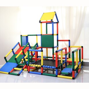 比加大套组攀能架多功爬高阶A版滑梯蹦床吊桥攀内架室爬游乐场