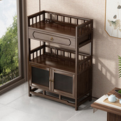 茶几中式 茶柜小型多功能茶叶茶具收纳储物架实木茶水柜茶桌侧边柜