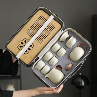 汝窑功夫茶具套装 2025新款 家用泡茶壶盖碗茶杯茶盘办公室会客喝茶