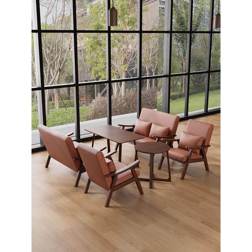 奶茶店咖啡厅桌椅组合休闲书吧酒吧民宿实木洽谈组合民宿懒人沙发