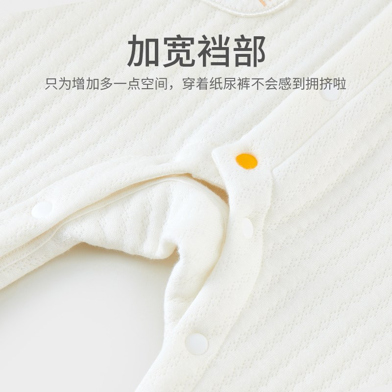 微狮牧尼婴儿连体衣秋冬季新生儿保暖外出哈衣爬服男女宝宝满月服