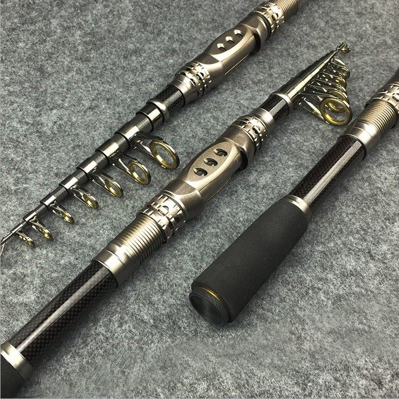 碳素海杆海竿抛杆远投竿路亚竿超z硬调便携短节海竿1.8米2.4米甩